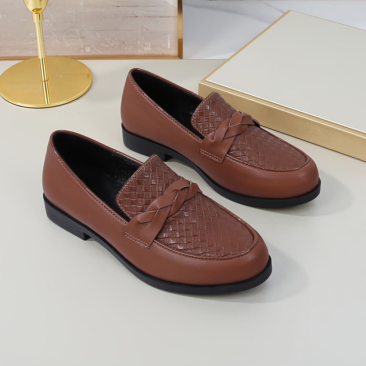 Boys' English Style Plaid Loafers Soft Sole Casual Shoes