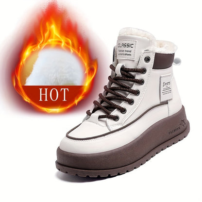 Կանացի մեկուսացված, փափուկ ծածկով ձմեռային կոշիկներ, չսահող, հաստ ներբանով կարճաճիթ կոշիկներ, բրդյա ծածկով բացօթյա ցածր կոշիկներ, ոճային բարձրակրունկ ամենօրյա կոշիկներ ձմռան համար: