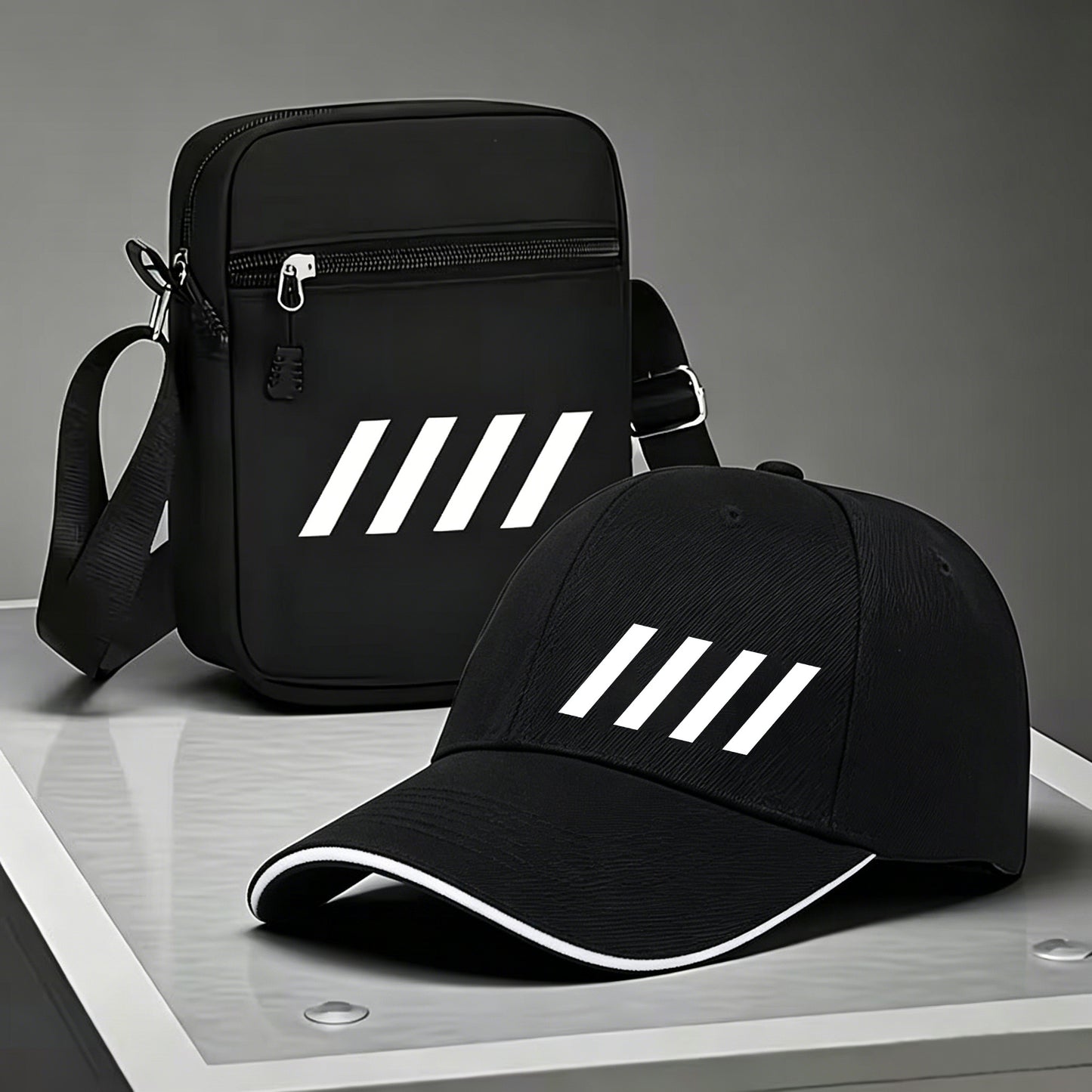 Unisex Baseball Cap and Shoulder Bag Set – Trendy Streetwear