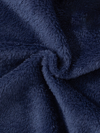 Boys' Casual Outfit with Embroidered Cartoon Bear Design - Long Sleeve Crew Neck Sweatshirt & Pants Set, Double-Sided Flannel, Perfect for Fall/Winter, Everyday Comfort, Everyday Comfort Wear|Playful Design|Double-Sided Flann