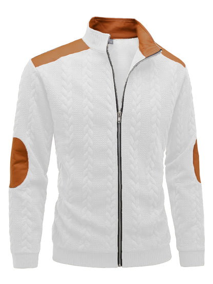 Men'S Light Blue Quilted Zip-Up Jacket - Casual Fall/Winter Outerwear with Stand Collar, Long Sleeves, and Front Pockets, Perfect for Casual Attire, Autumn Winter Apparel | Quilted Texture Jacket | Zippered Jacket