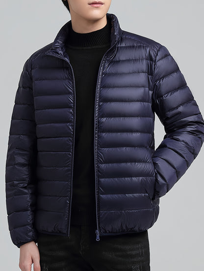 Spring, Autumn, And Winter Styles with a Stand Collar And Zipper Closure, Versatile Casual Lightweight Jacket for Men - ayq