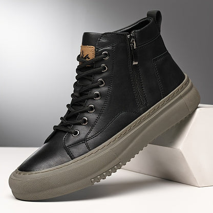 Men's British Style Retro Short Boots with Side Zipper