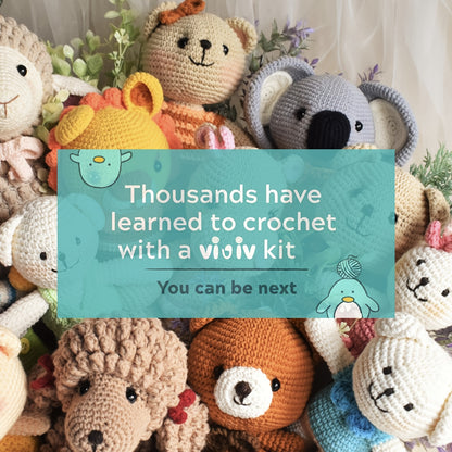 Vioiv 1pc Cute Bear Polar Bear Beginner Animal Doll Crochet Set, Adult Beginner Crochet Set, PDF File with Step by Step Text Tutorial, Dragon DIY Knitting Set, Cute and Humorous Home Decoration Decoration, Birthday and Valent
