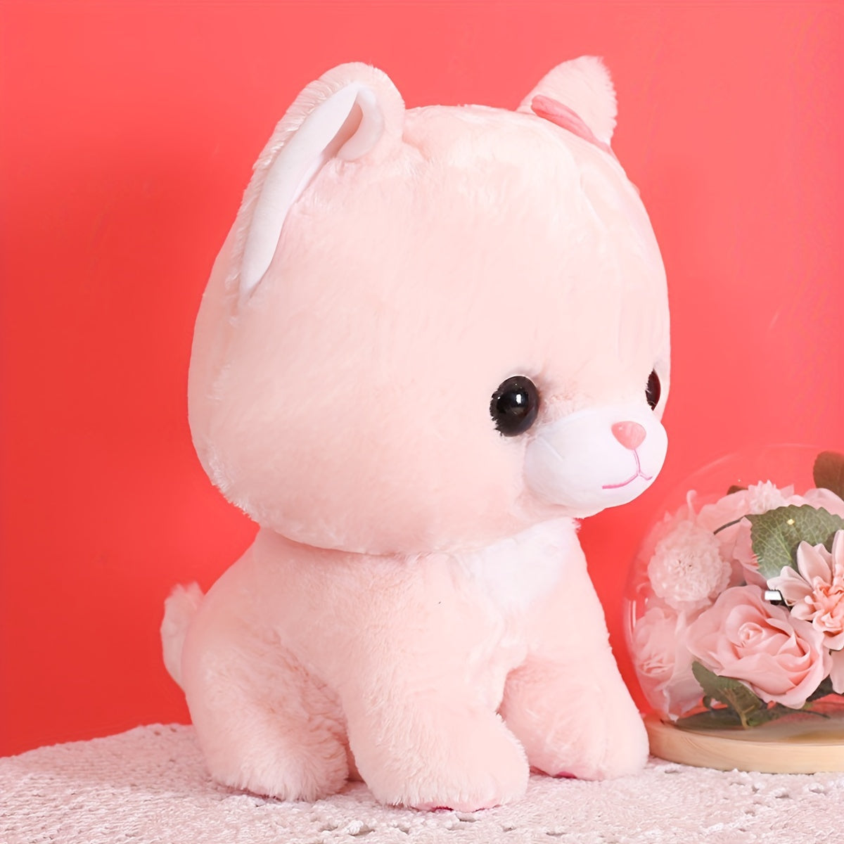 An adorable sitting New Year's cake cat plush toy doll, creative soft and cute cat pillow cat doll birthday creative gift home decoration