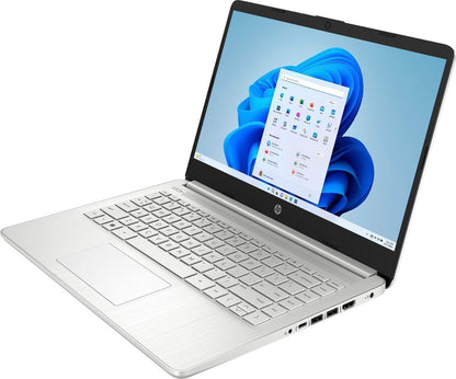 HP Laptop Computer 14" Ultral Light for Students and Business, 4 Cores Intel Celeron, 16GB RAM, 256GB Storage(128Gb Emmc+128Gb Ghost Manta SD), 1 Year Office 365, Webcam, HDMI, Wifi, USB-C, Win 11 S
