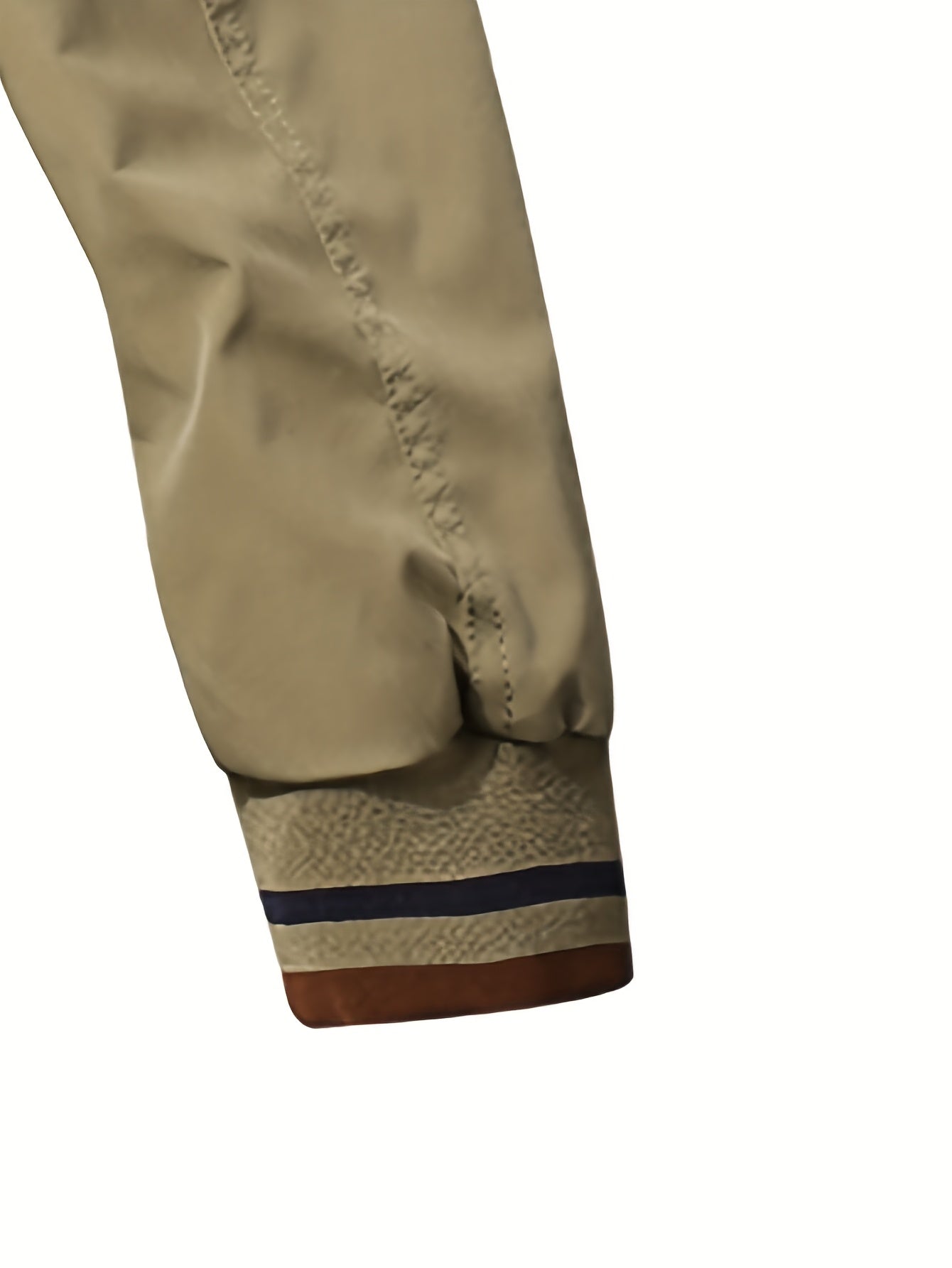 Men'S Stylish Beige Bomber Jacket with Red & Blue Trim - Double-Sided, Metal Zipper, Casual & Formal Wear, Perfect Gift for Husband or Boyfriend, Casual Outerwear | Doubleside Jacket | Polyester Lining