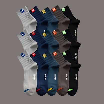 5/10/15/20/30 Pairs SP Letter Graphic Unisex Crew Socks, Breathable Mid-Calf Sports Socks, Men'S Women'S Thin Socks for Outdoor and Home Wear, Polyester 95% Spandex 5% Knitted Hollow Out Letter Pattern Couple'S Ankle Socks
