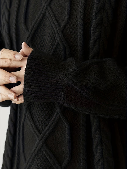 Men'S Knitted Acrylic Pullover Sweater with a Round Neck And Long Sleeves, Made from Knitted Fabric, Featuring a Casual Regular Fit Suitable for Weekends - Fall/Winter Collection