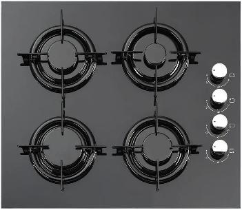 Գազային սալօջախ KUMTEL C6-40BF black matte — 4 այրիչ, փայլատ սև